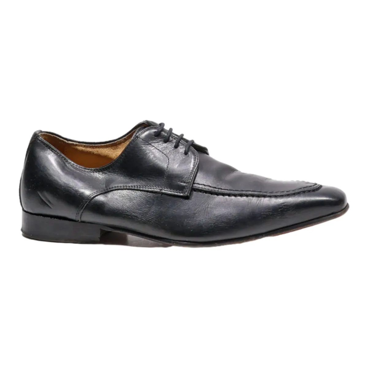 HEYRAUD Oxford Shoes Black Leather Mens UK 6.5