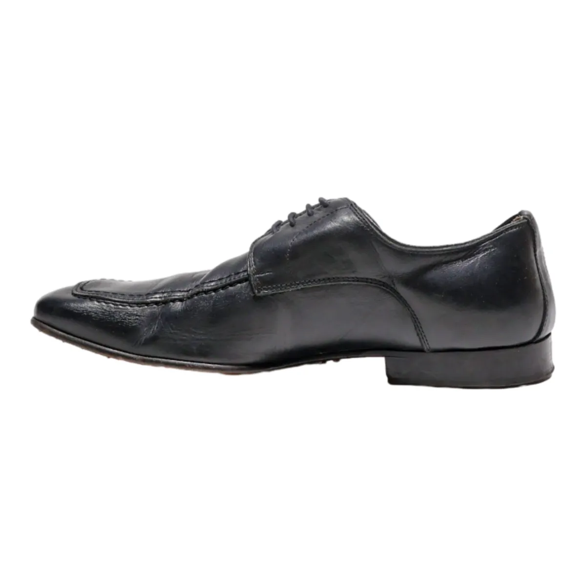 HEYRAUD Oxford Shoes Black Leather Mens UK 6.5