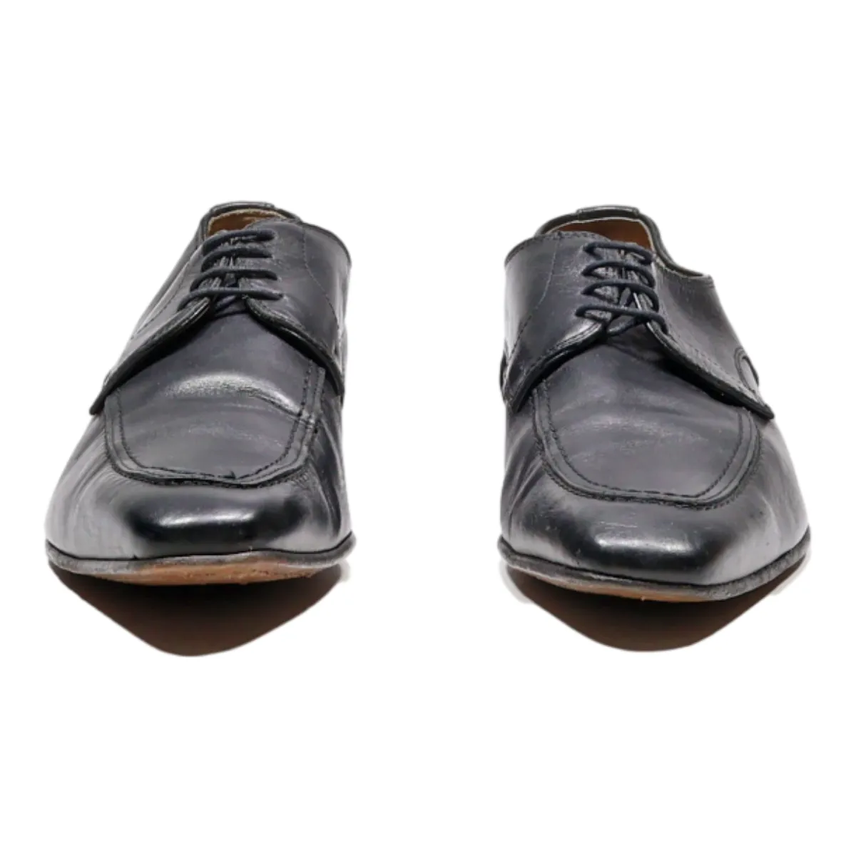 HEYRAUD Oxford Shoes Black Leather Mens UK 6.5