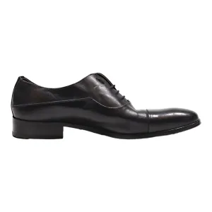 HEYRAUD Oxford Shoes Black Leather Mens UK 8