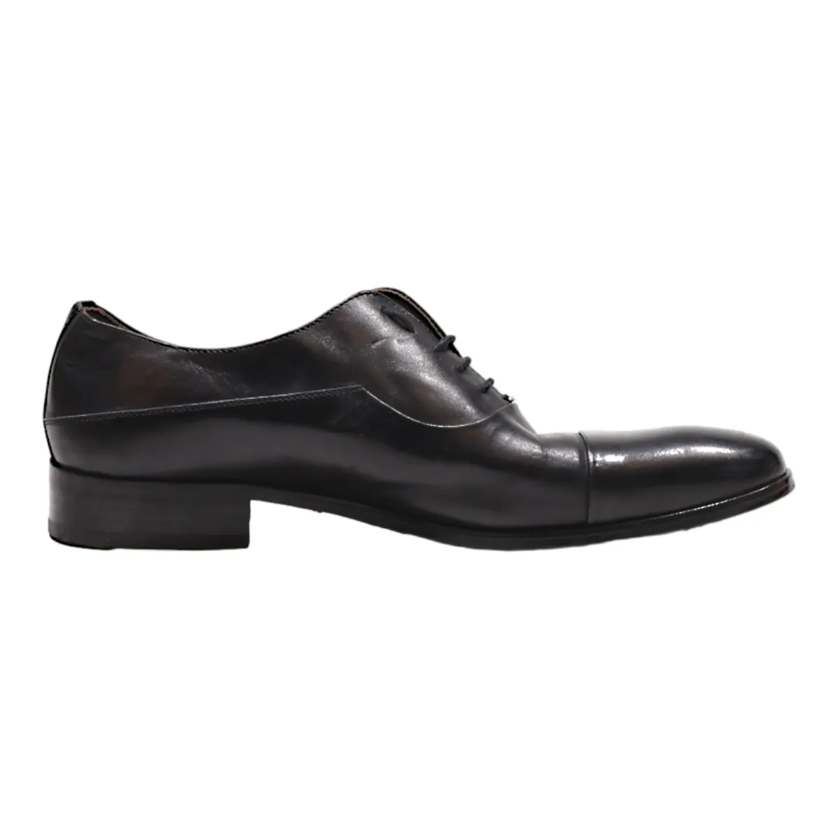 HEYRAUD Oxford Shoes Black Leather Mens UK 8