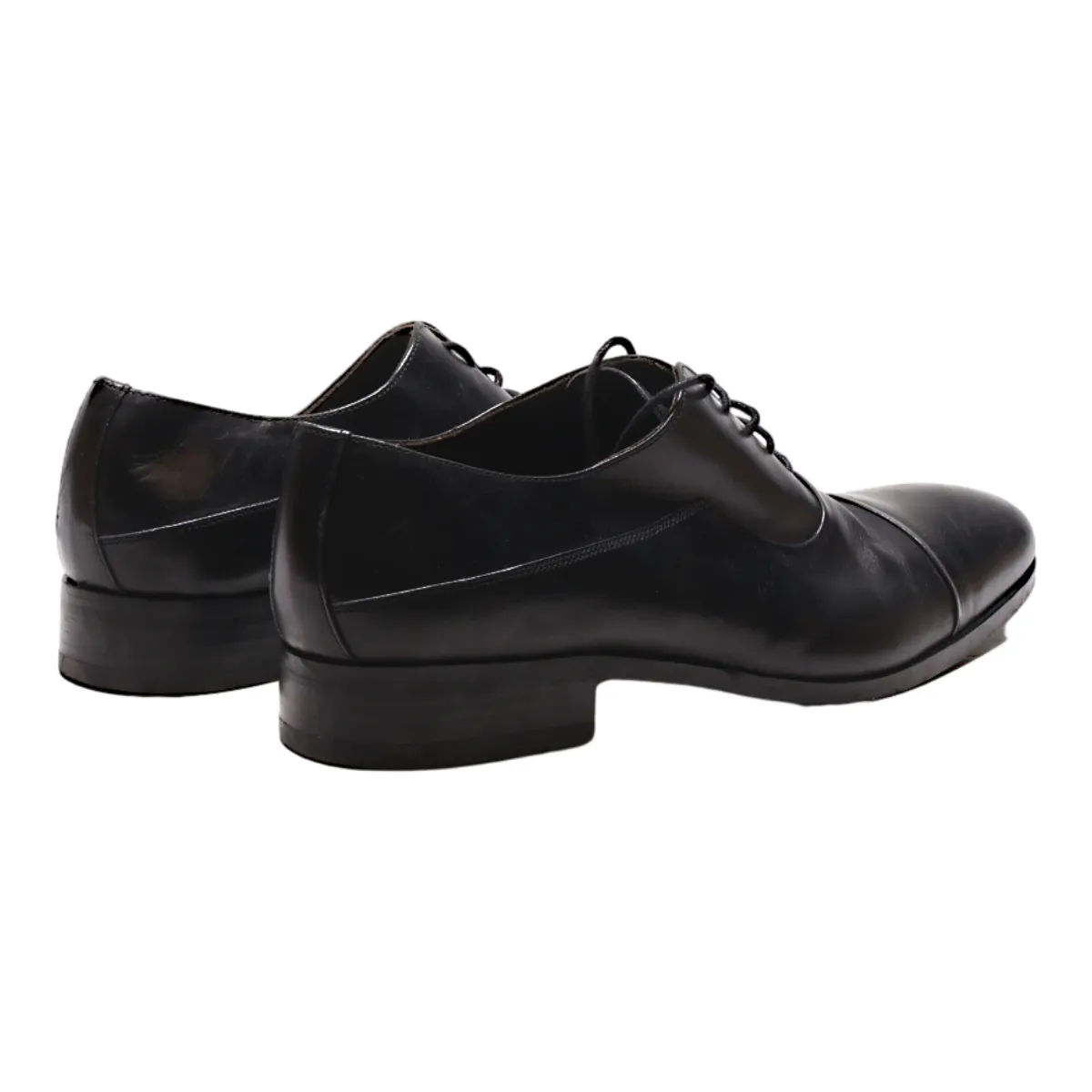 HEYRAUD Oxford Shoes Black Leather Mens UK 8