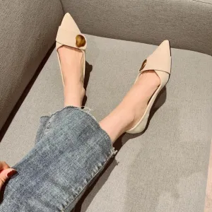 Hnzxzm Shoes for Woman Flats Formal Women's Summer Footwear Low Heel Elegant Moccasins Flat Pointed Toe Non Slip on Promotion E 39