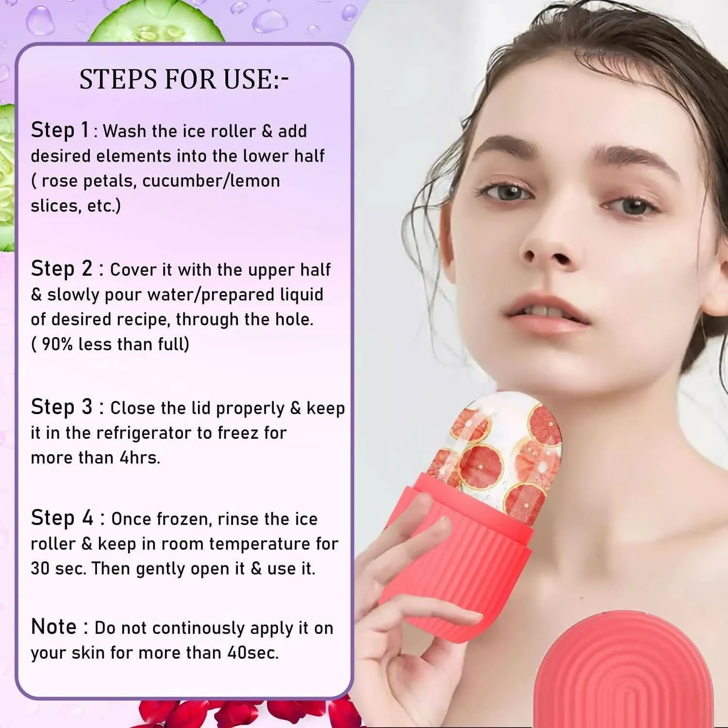 Ice Roller & 3D Facial Massager Roller Set for Face, Eyes & Body (Combo)