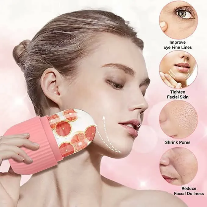 Ice Roller & 3D Facial Massager Roller Set for Face, Eyes & Body (Combo)