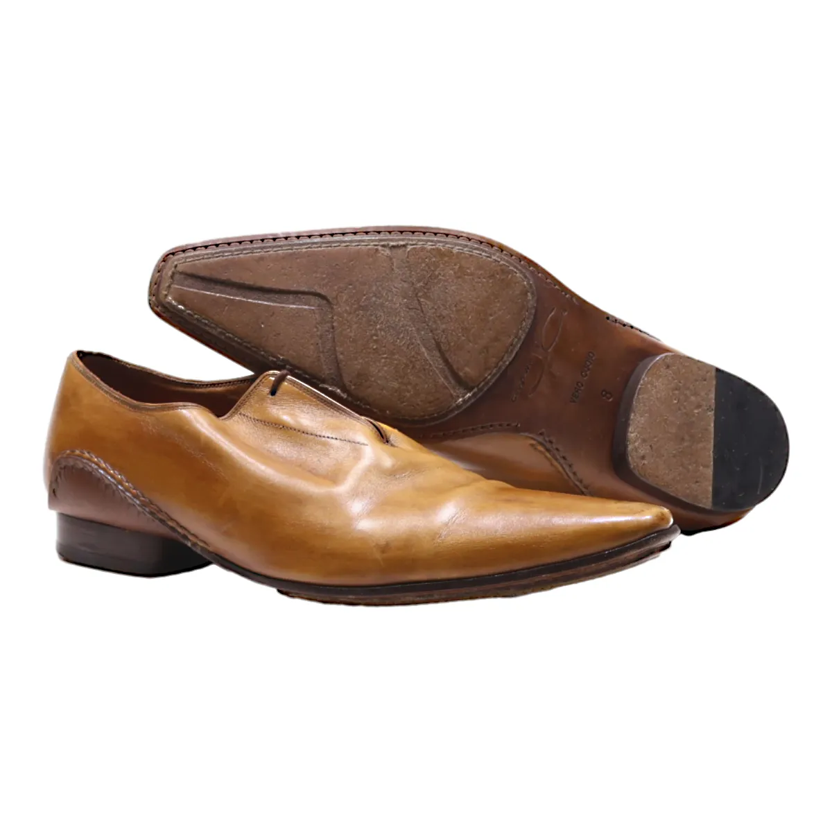 JC Oxford Shoes Brown Leather Mens UK 8