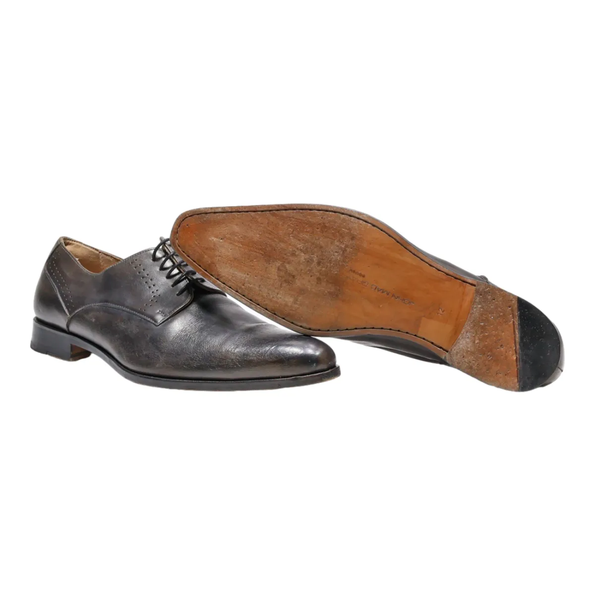 JOHN MAC GRAY Oxford Shoes Black Leather Mens UK 12