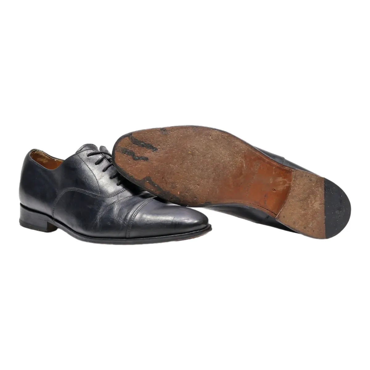 JOHN MAC GRAY Oxford Shoes Black Leather Mens UK 9