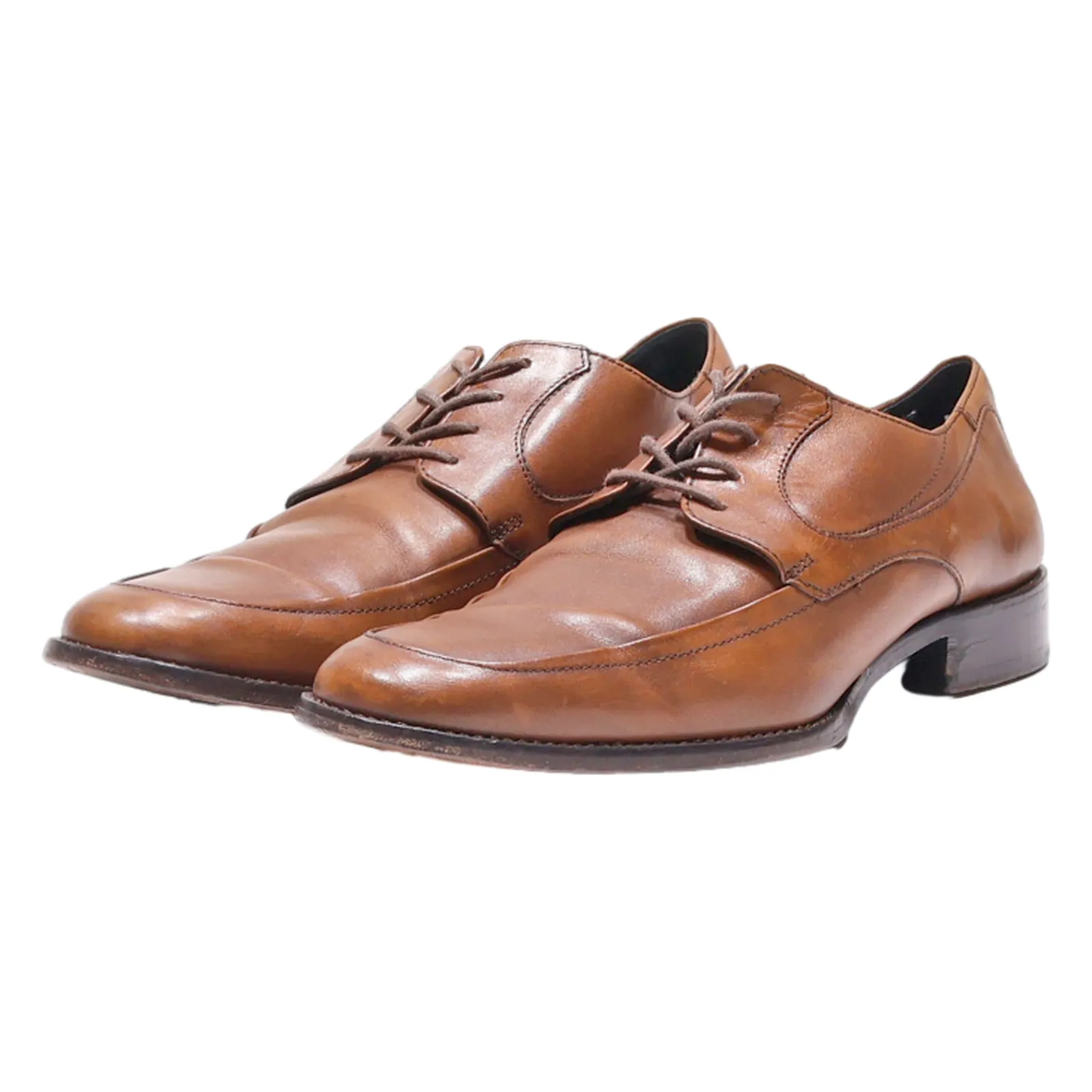 JOHNSTON & MURPHY Oxford Shoes Brown Leather Mens UK 9.5