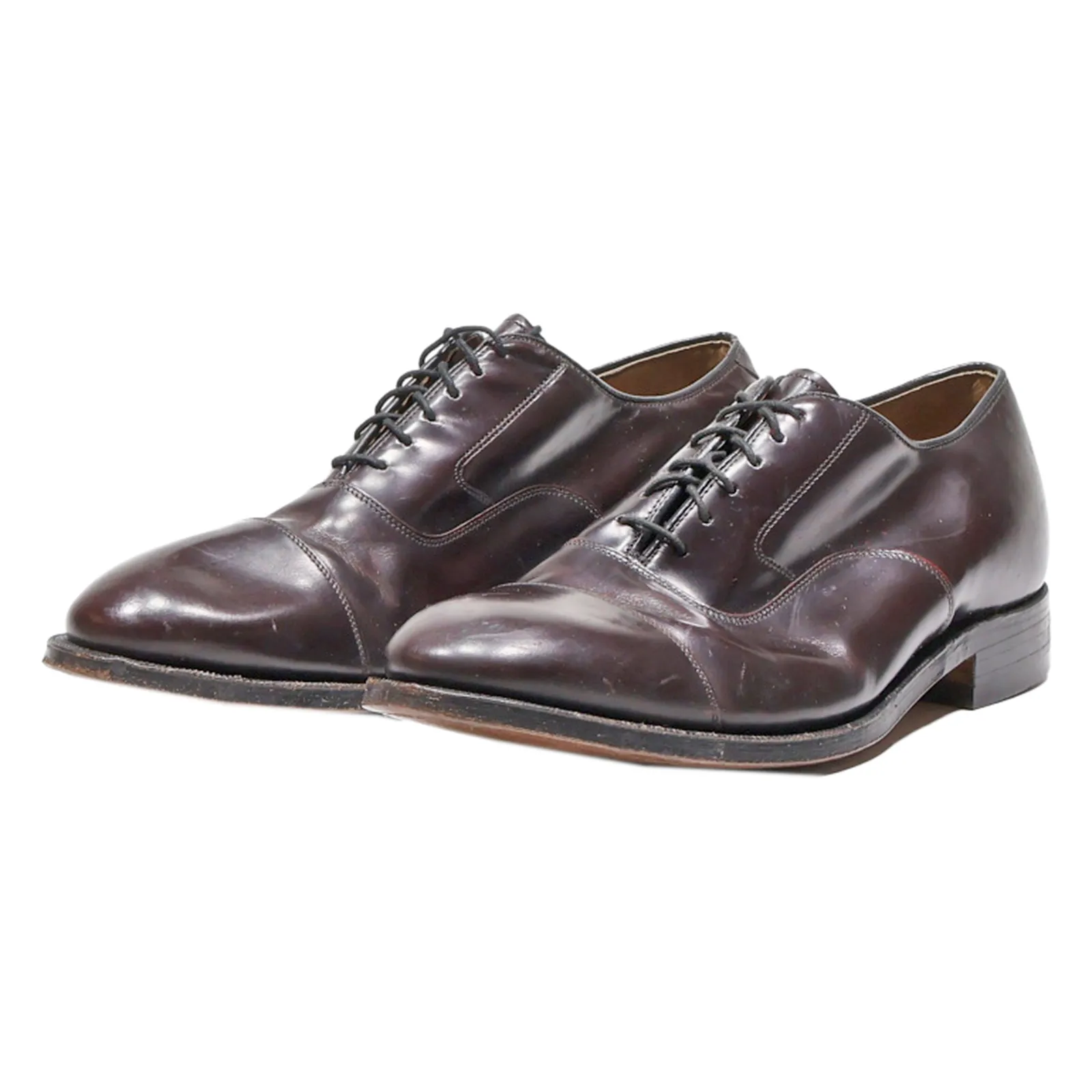 JOHNSTON & MURPHY Oxford Shoes Maroon Leather Mens UK 9