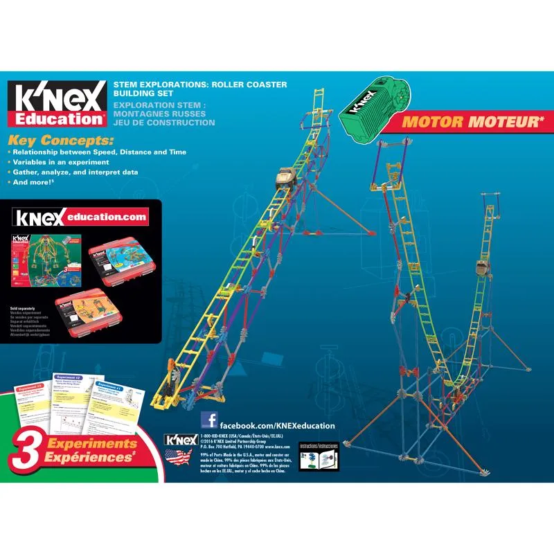 K'Nex Roller Coaster Building Set Toy Plastic 546 pc