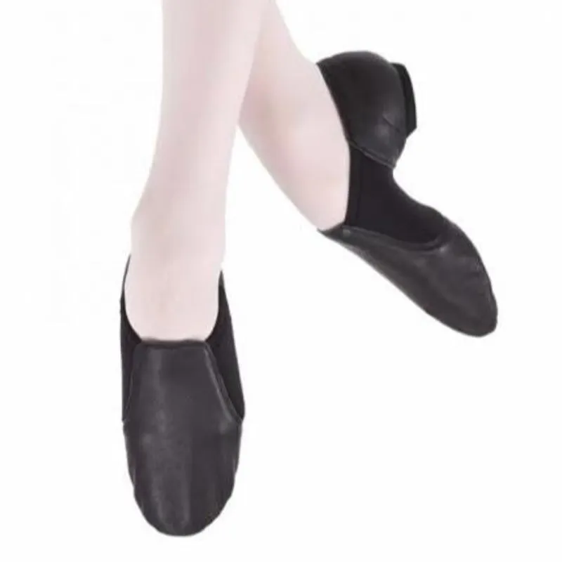 Leather Split Sole Jazz Shoes Black