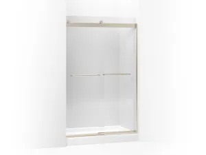 Levity Clear Tempered Glass Shower Door in Anodized Brushed Nickel