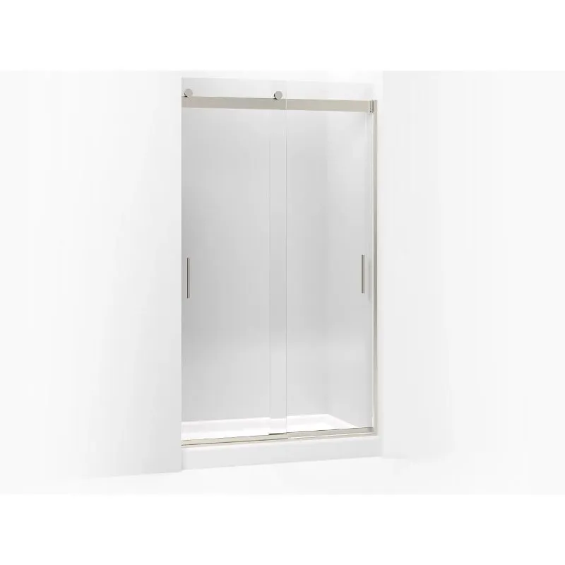 Levity Tempered Glass Sliding Shower Door in Brushed Nickel (82" x 44.63")