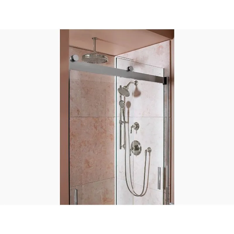 Levity Tempered Glass Sliding Shower Door in Brushed Nickel (82" x 44.63")