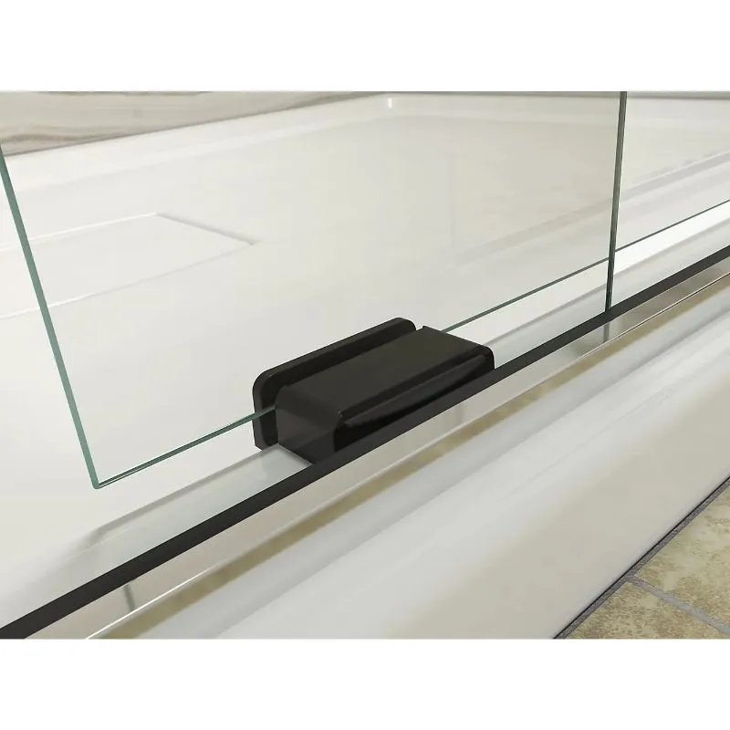Levity Tempered Glass Sliding Shower Door in Matte Nickel (74" x 43.63")