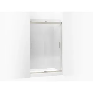 Levity Tempered Glass Sliding Shower Door in Matte Nickel (74" x 43.63")