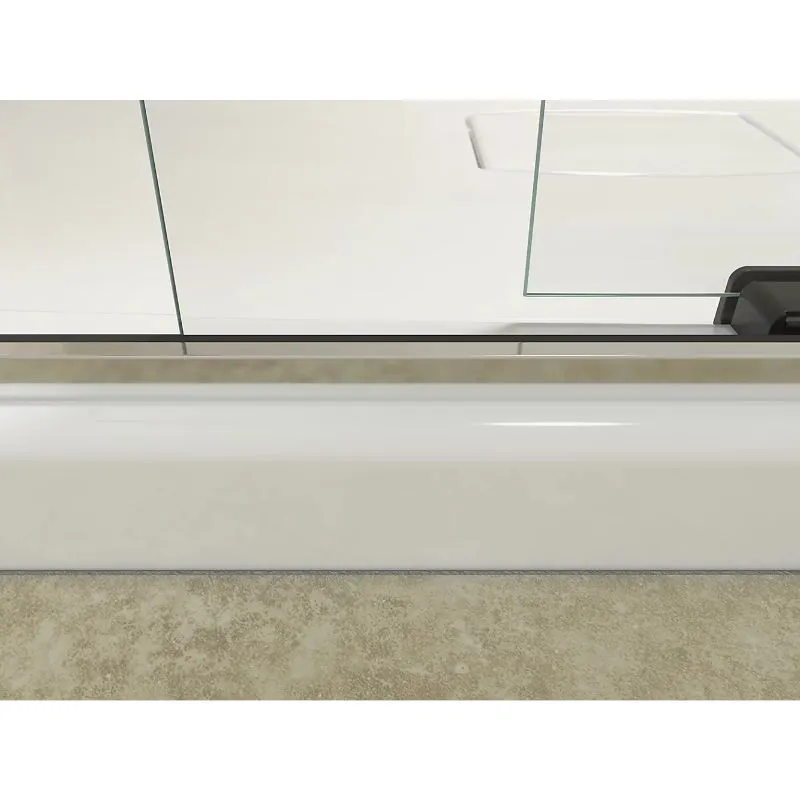 Levity Tempered Glass Sliding Shower Door in Matte Nickel (74" x 43.63")