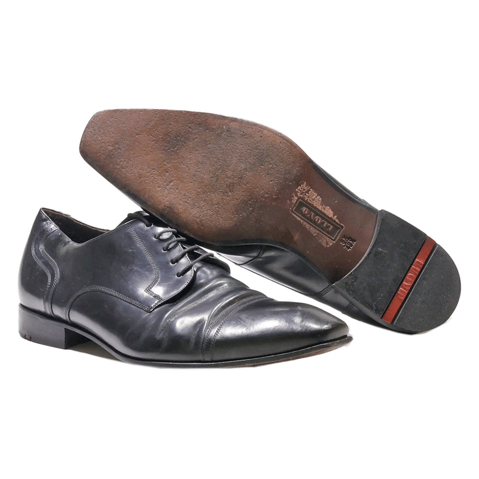 LLOYD Oxford Shoes Black Leather Mens UK 7.5