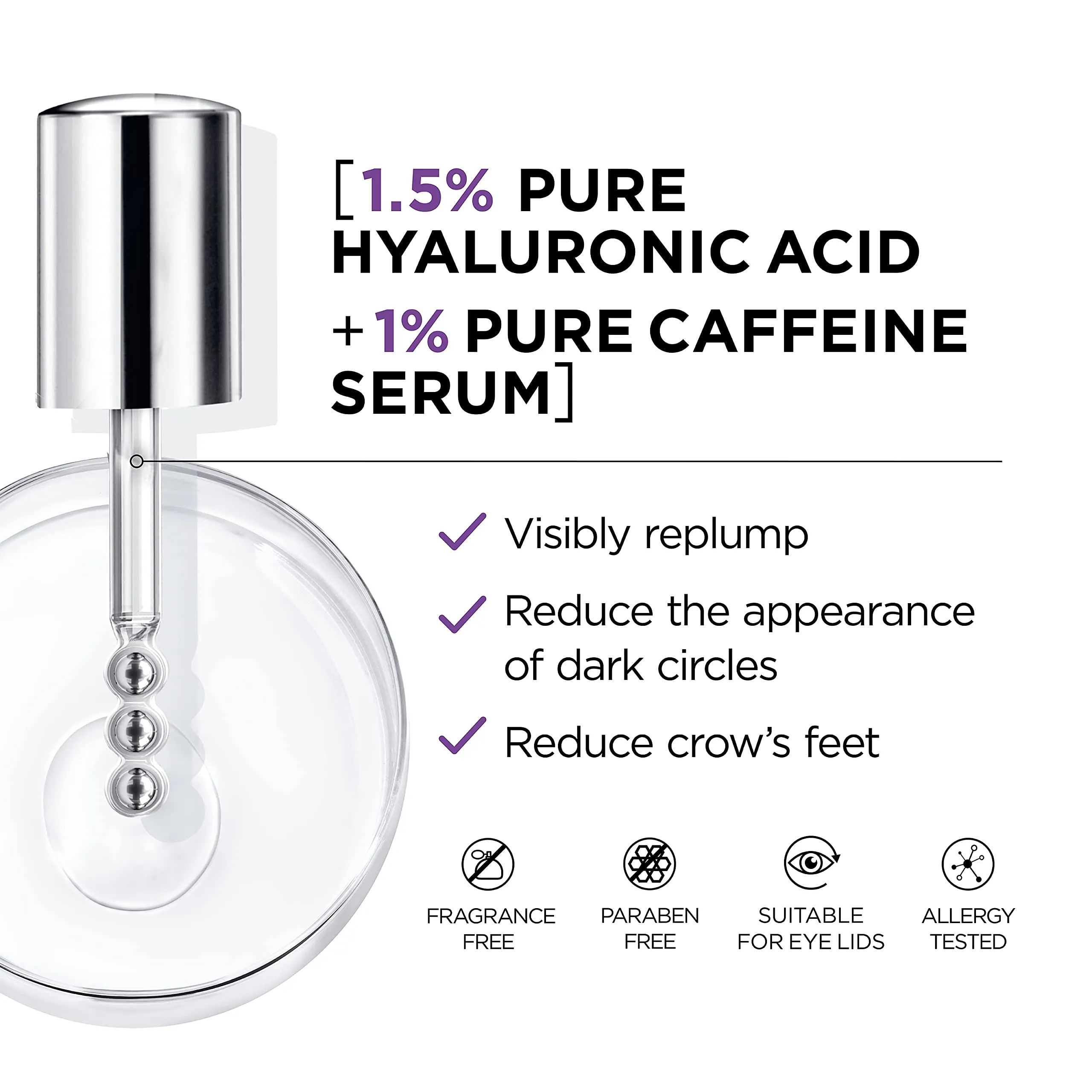 L'Oreal Paris Revitalift Hyaluronic Acid   Caffeine Hydrating Eye Serum with Anti-Aging Moisturizer Sample