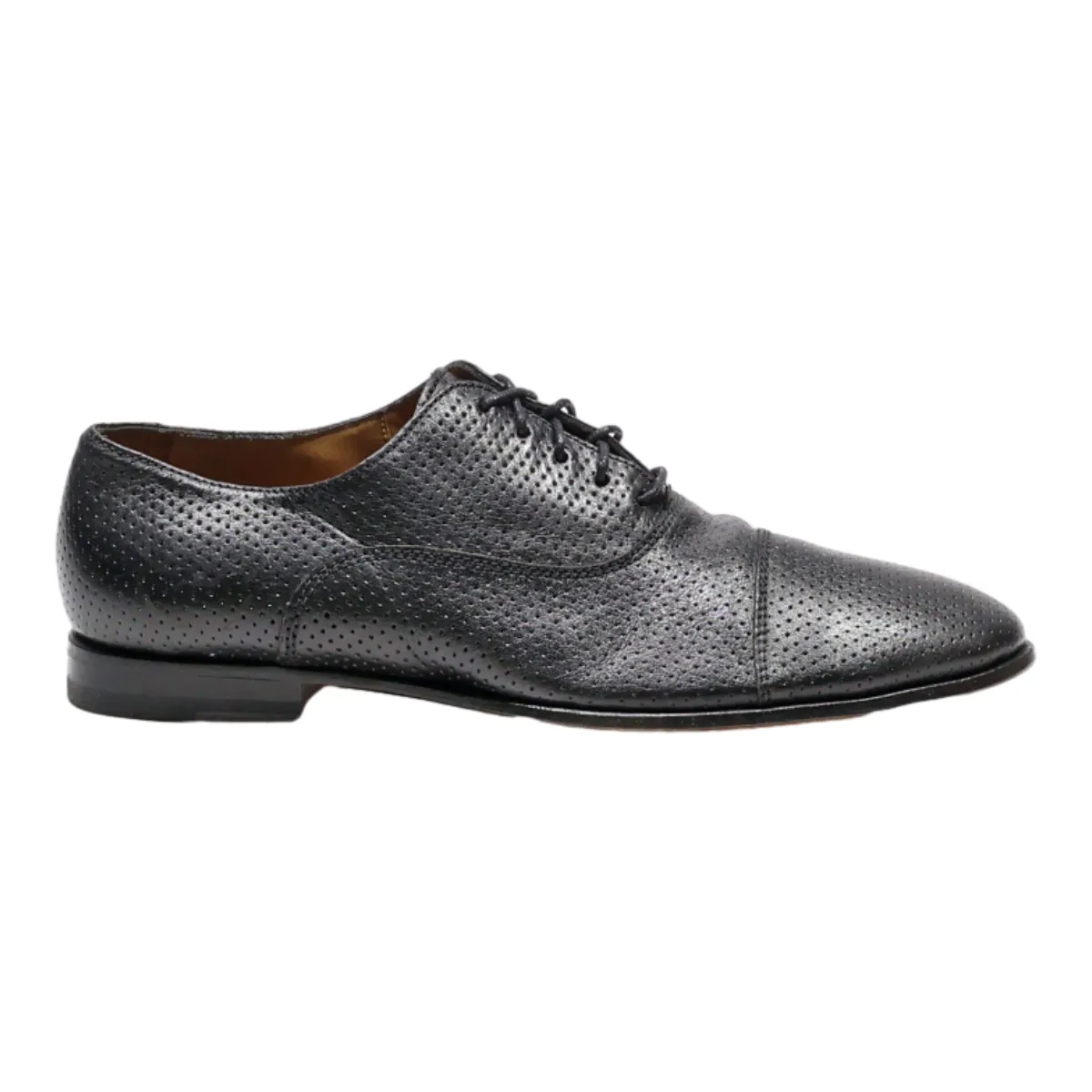 LOTTUSSE Oxford Shoes Black Leather Mens UK 6