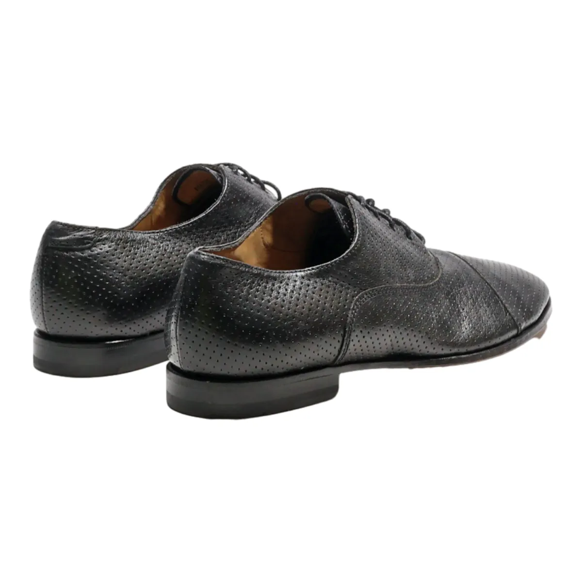 LOTTUSSE Oxford Shoes Black Leather Mens UK 6