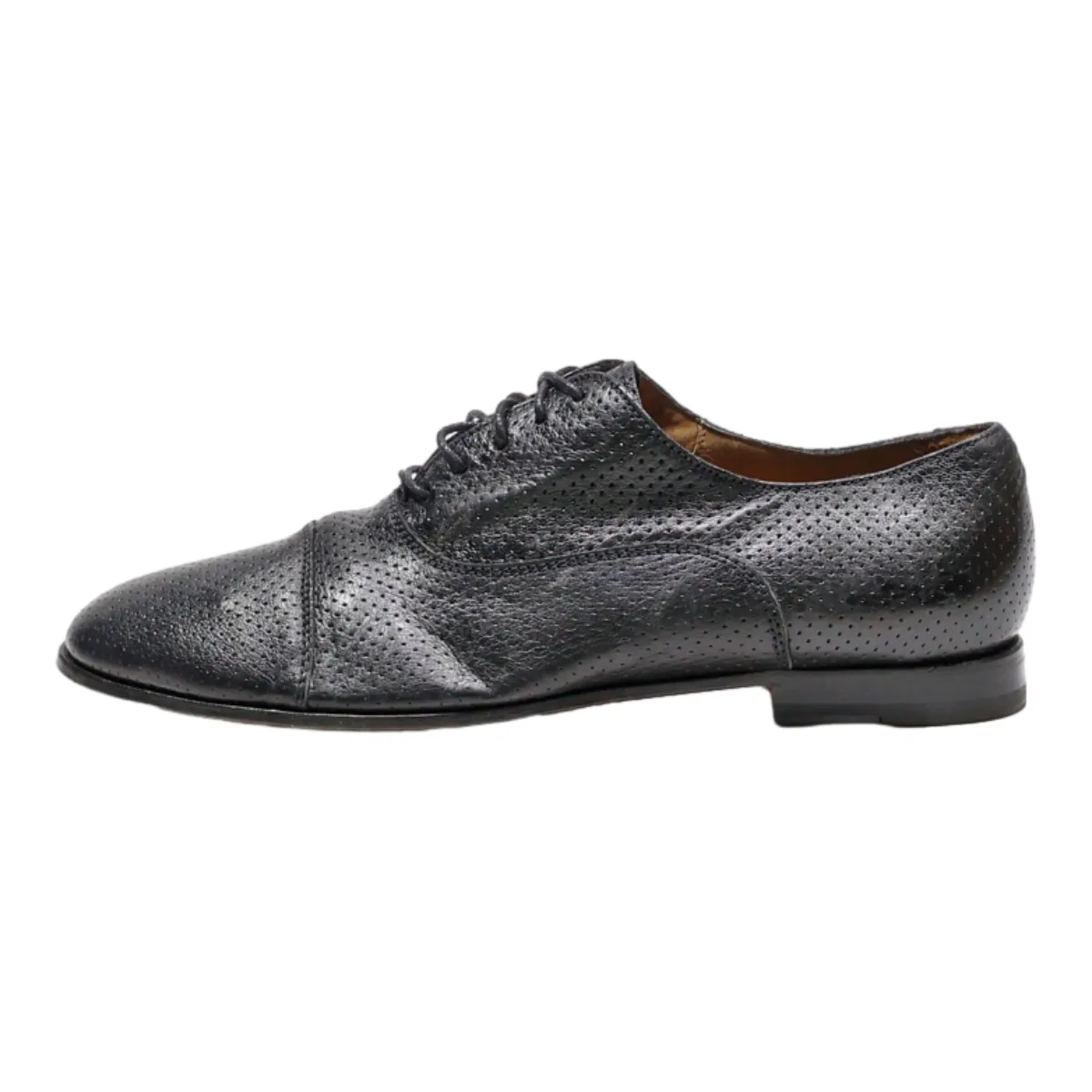 LOTTUSSE Oxford Shoes Black Leather Mens UK 6