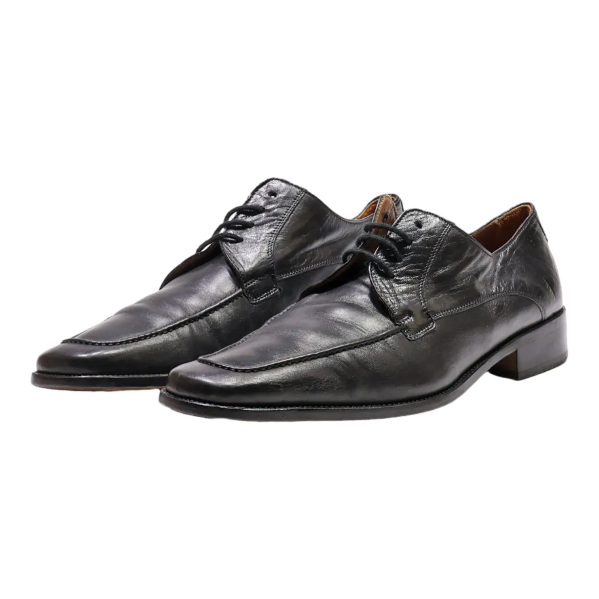 LUCA CONTI Oxford Shoes Black Leather Mens UK 7.5