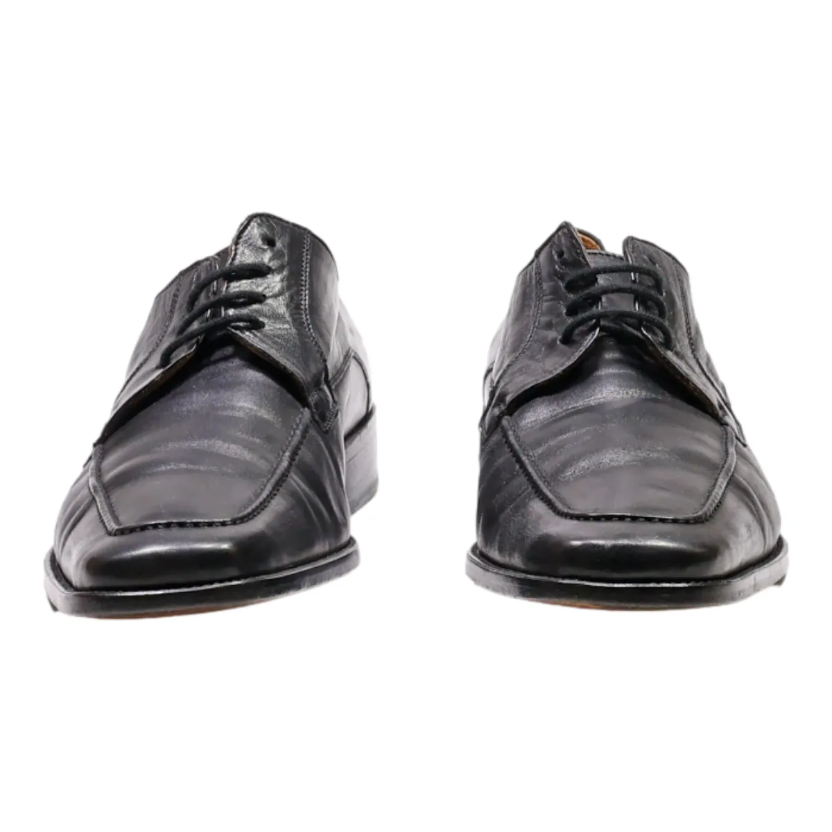 LUCA CONTI Oxford Shoes Black Leather Mens UK 7.5