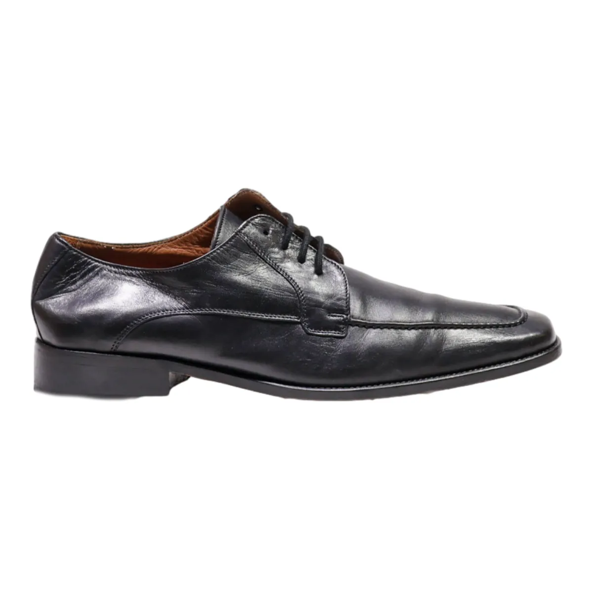 LUCA CONTI Oxford Shoes Black Leather Mens UK 7.5