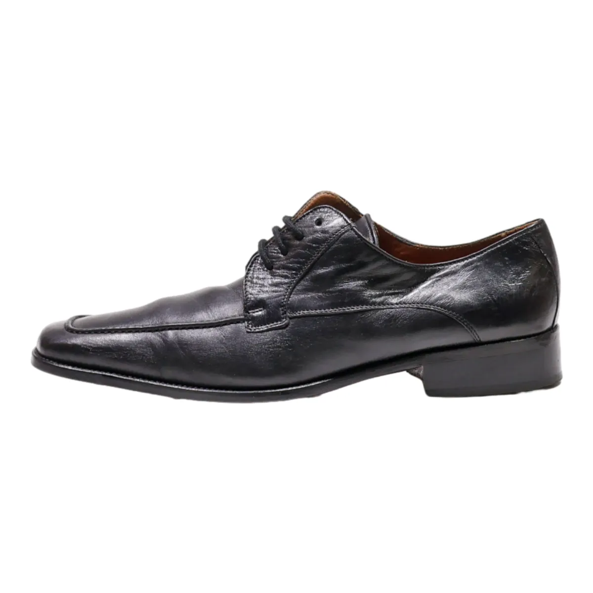 LUCA CONTI Oxford Shoes Black Leather Mens UK 7.5