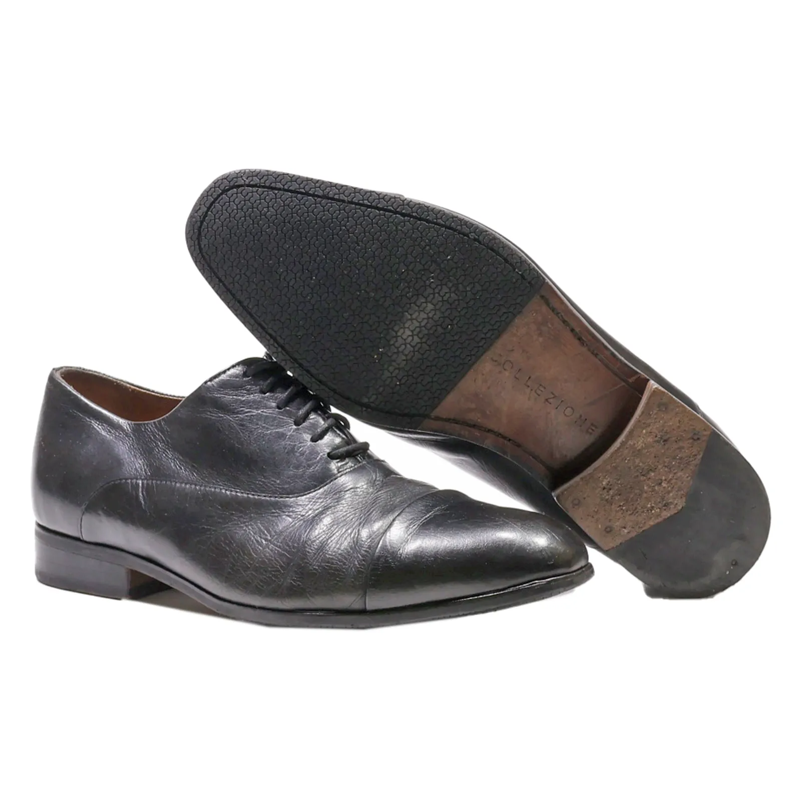 MARKS & SPENCER Oxford Shoes Black Leather Mens UK 7