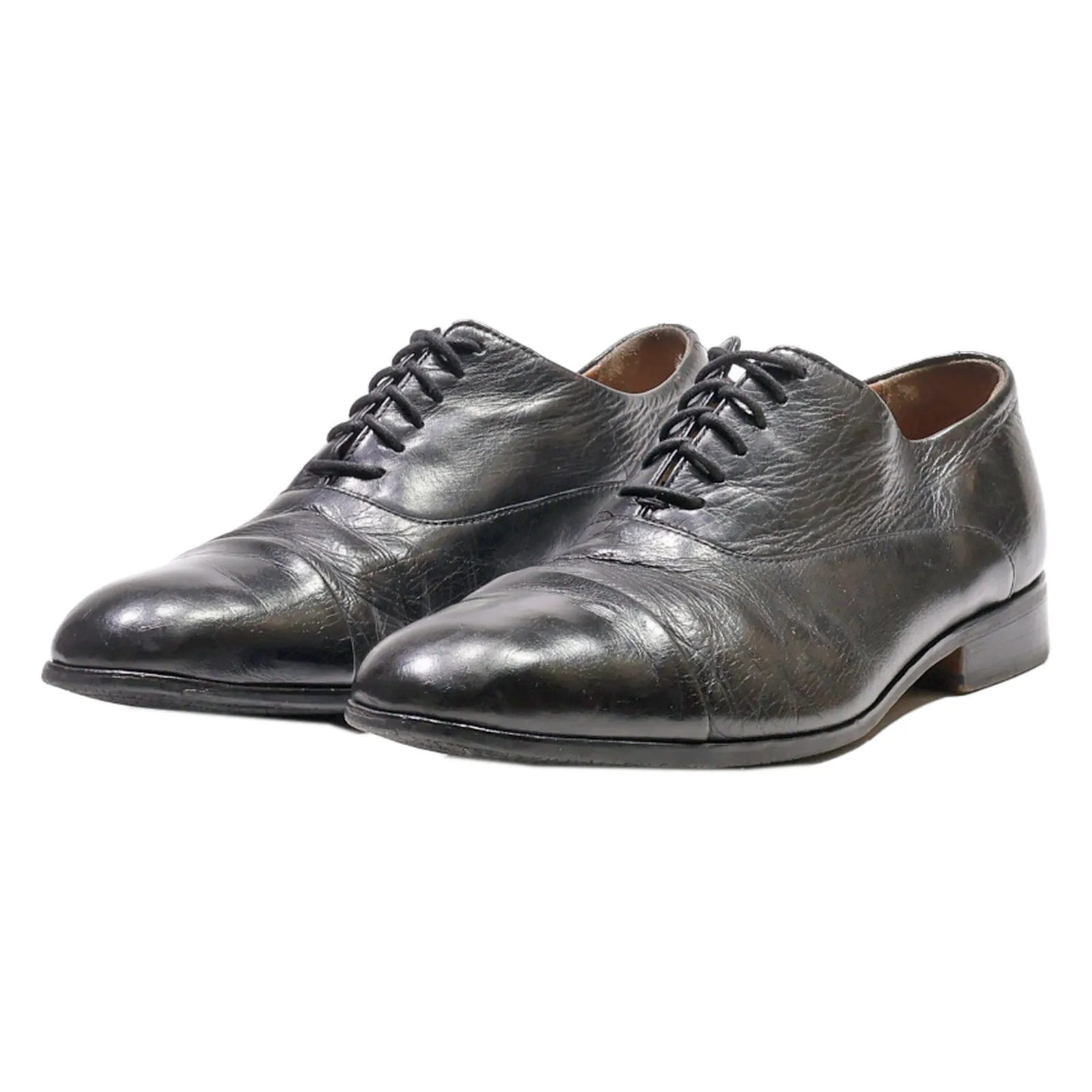 MARKS & SPENCER Oxford Shoes Black Leather Mens UK 7