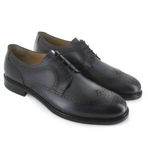 Men´s charcoal leather wingtip derby shoes