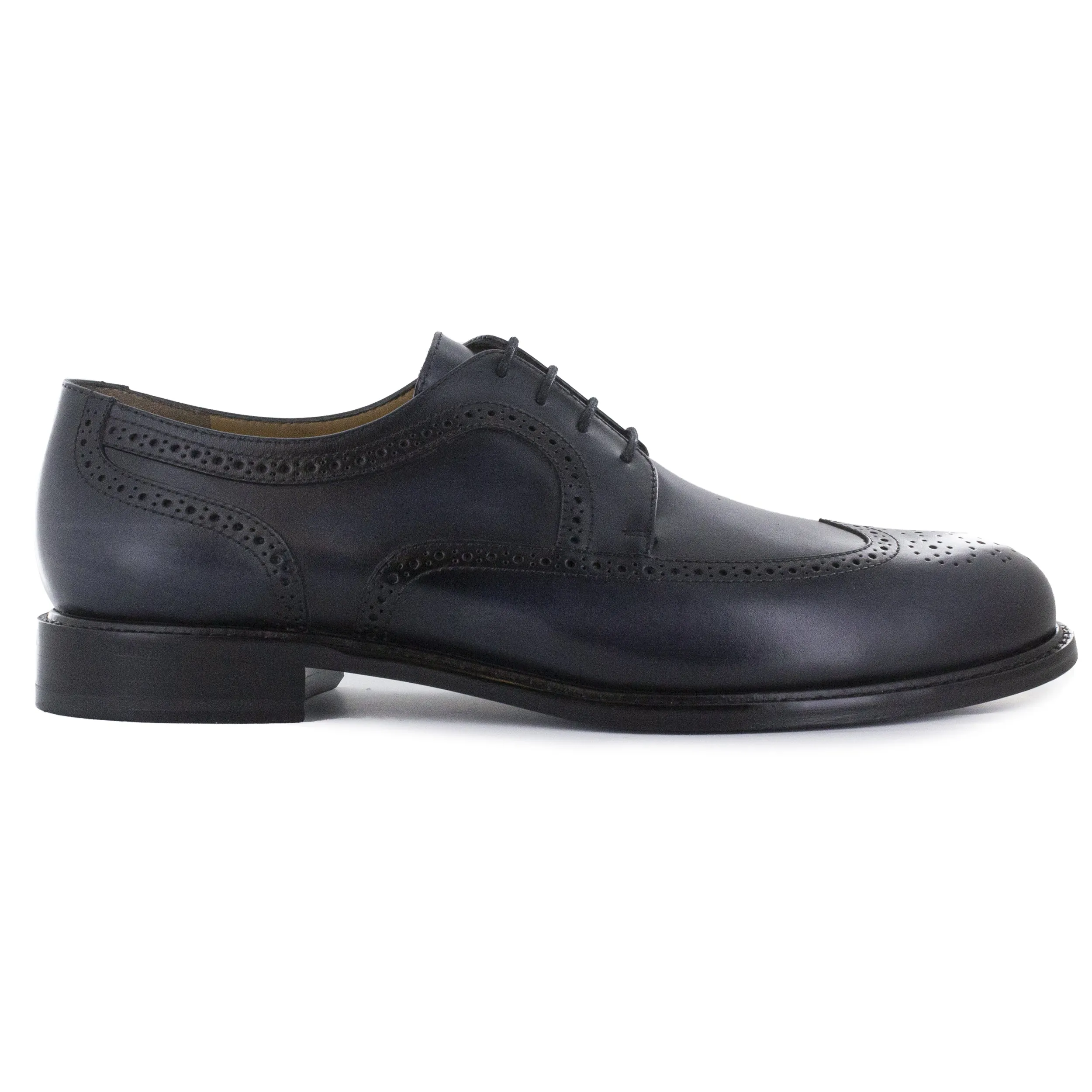 Men´s charcoal leather wingtip derby shoes
