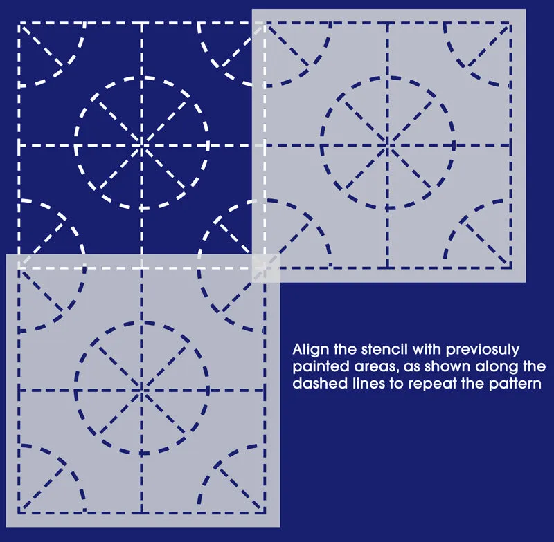 Meridian Wall Pattern Stencil