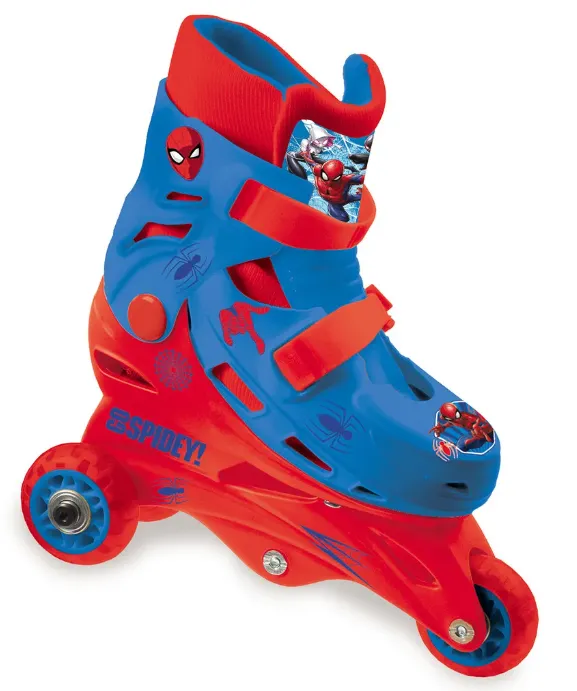 Mondo Spiderman Adjustable Tri Inline Skates for Kids, 3 Years 