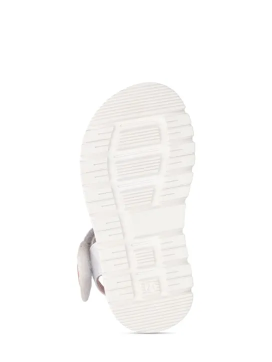 Moschino   Logo leather strap sneakers 