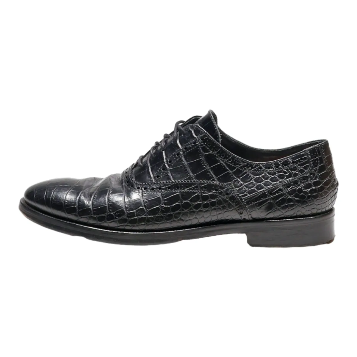 NAVYBOOT Brogue Oxford Shoes Black Leather Mens UK 9.5