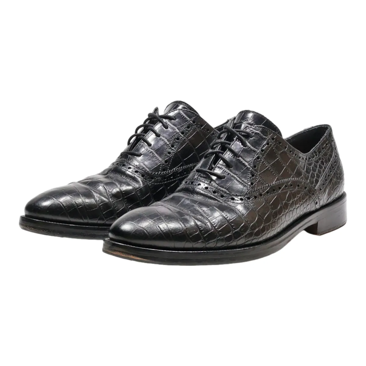 NAVYBOOT Brogue Oxford Shoes Black Leather Mens UK 9.5