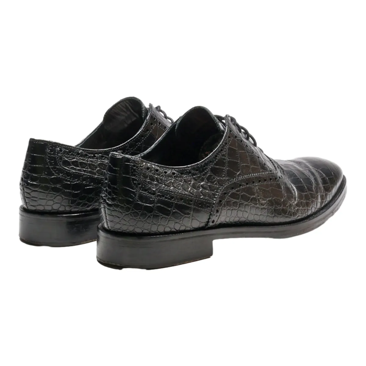 NAVYBOOT Brogue Oxford Shoes Black Leather Mens UK 9.5