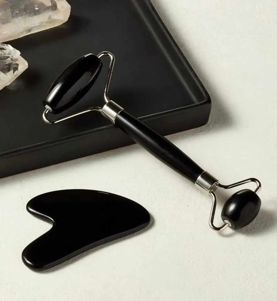 Obsidian Roller and Gua Sha