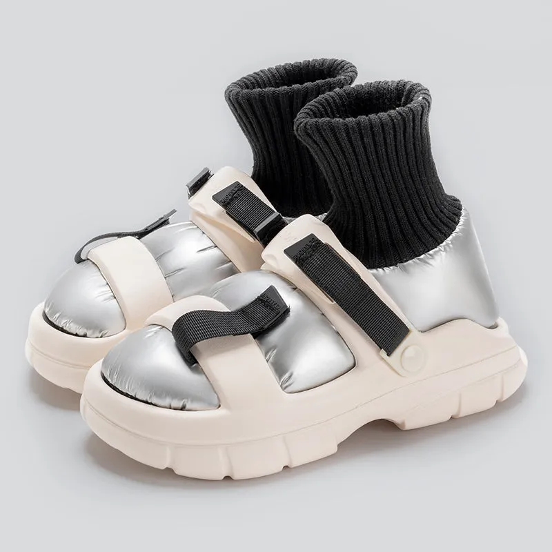 Owlkay Winter Women's Down-filled Waterproof Fashion Cotton Shoes