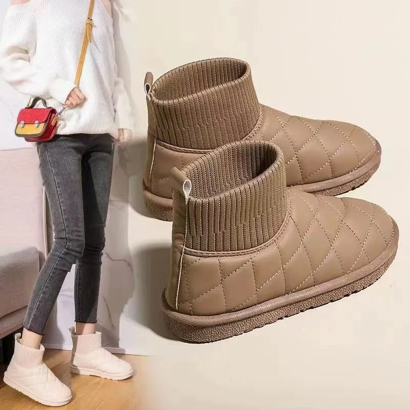 Owlkay Women's Fashionable Warm Thick-Soled Diamond Shoes