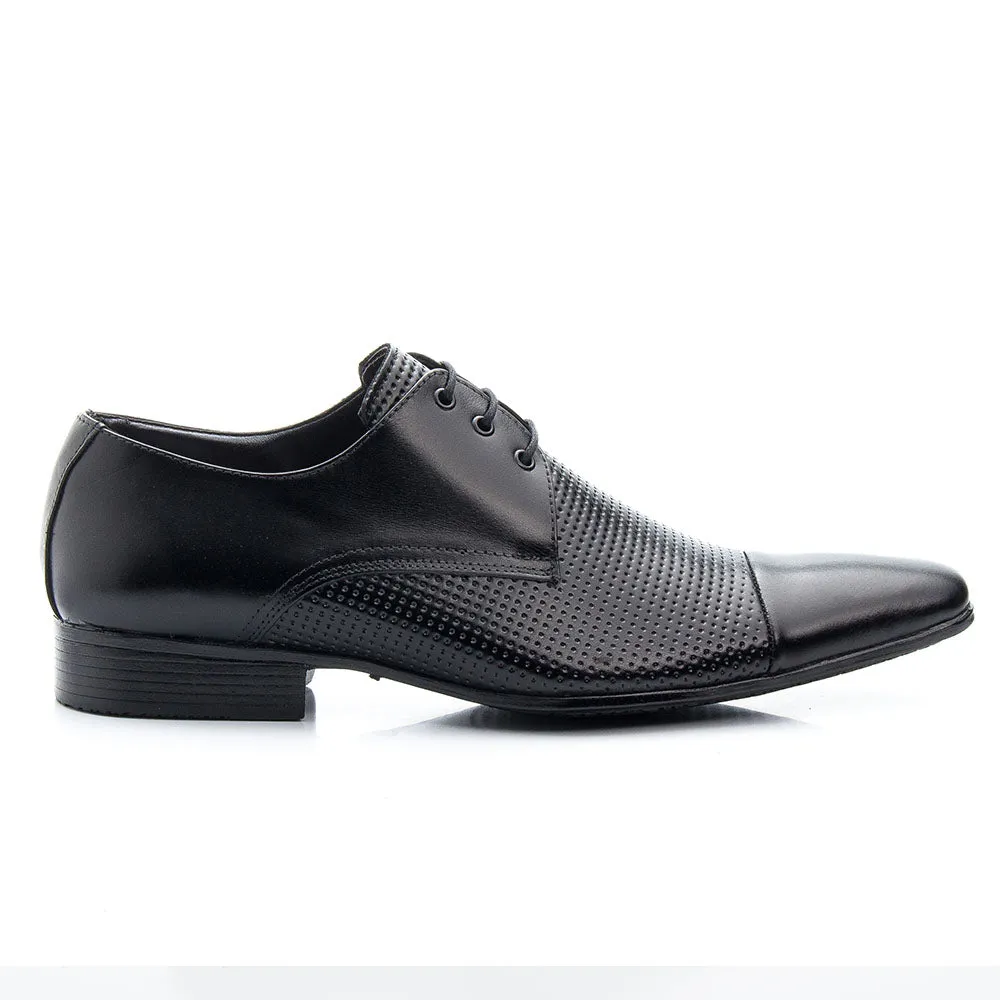 Oxford Shoes Mens Printed Leather Classic Dress Lace Up Cap Toe