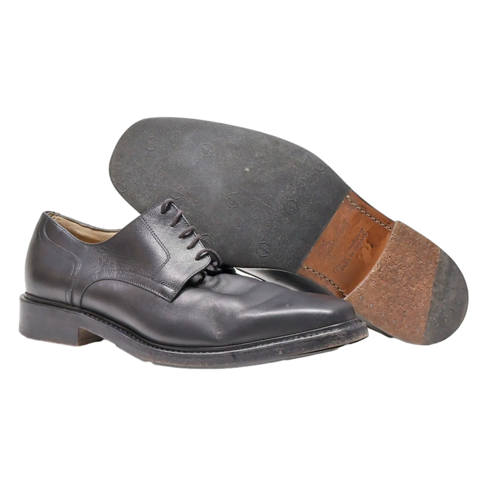PANALOOT Oxford Shoes Black Leather Mens UK 7.5