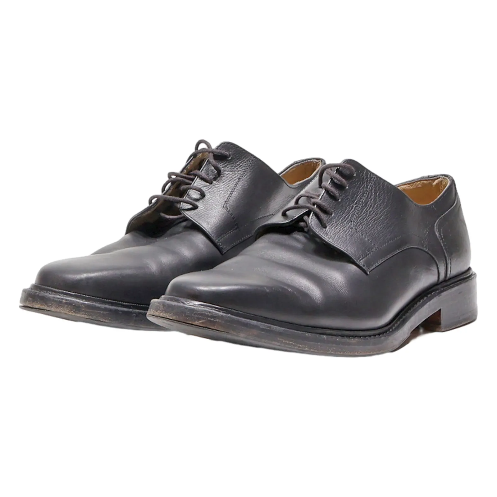 PANALOOT Oxford Shoes Black Leather Mens UK 7.5