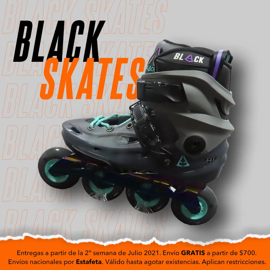 Patines Black Skates color Smoke Teal