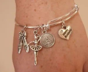 Personalized Dance Charm Bracelet and Birthday Gift