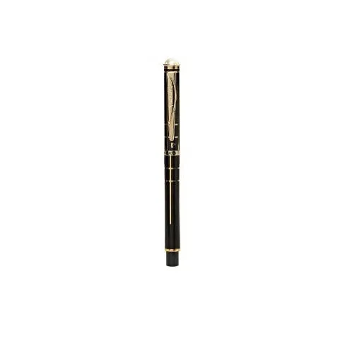 PIERRE CARDIN PEARL EXCLUSIVE BLACK AND GOLD ROLLER PEN | METAL BOX |